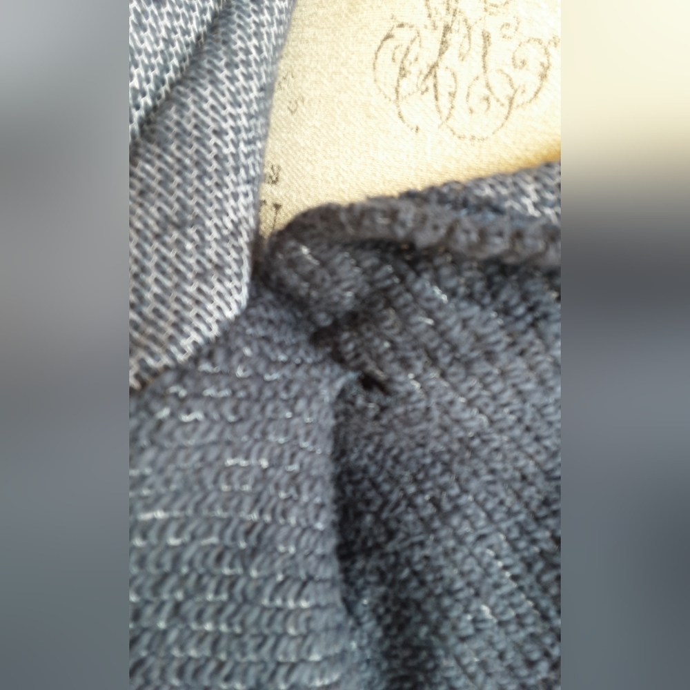 Lucky Brand Blue Long Colorblocked Sleeve Moto Style Textured Jacket. - Picture 4 of 8